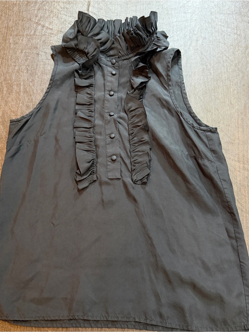 J.Crew 100% Silk Ruffle Sleeveless Blouse Size 2P